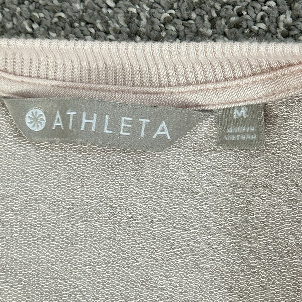 Athleta Twist Front Sweatshirt Womens M Blush Pink Modal Long Sleeve Nirvana - Picture 4 of 10
